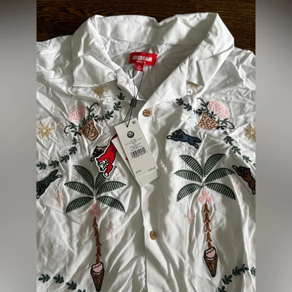 Damaged NWT The Palms Cropped Shirt in White
ICECREAM Men’s Shirt Sz XL - Picture 3 of 8